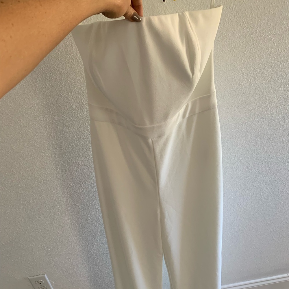 White House Black Market strapless white jumpsuit